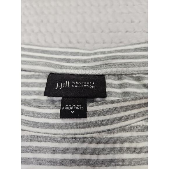 J Jill Shirt Womens Medium Wearever Collection Striped Casual Super Soft - Picture 4 of 7